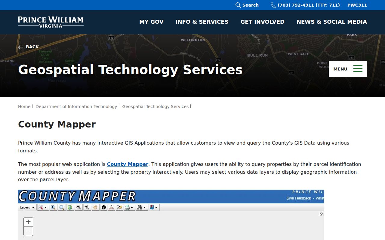 Linton Hall residents directory County Mapper information