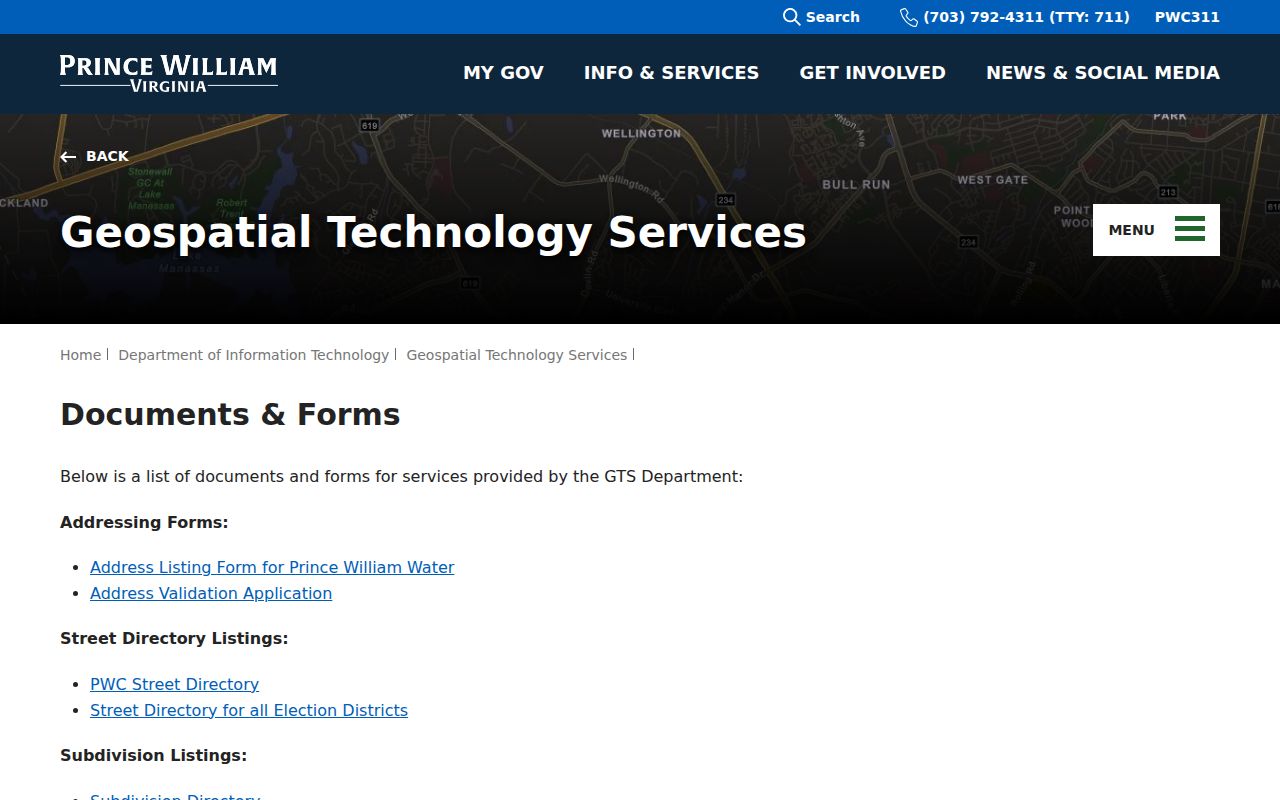 Linton Hall neighbors GIS documents and address forms