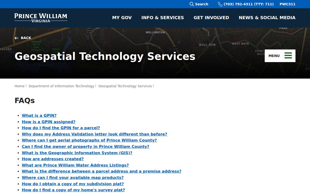 Linton Hall neighbors GIS and GPIN parcel guidance