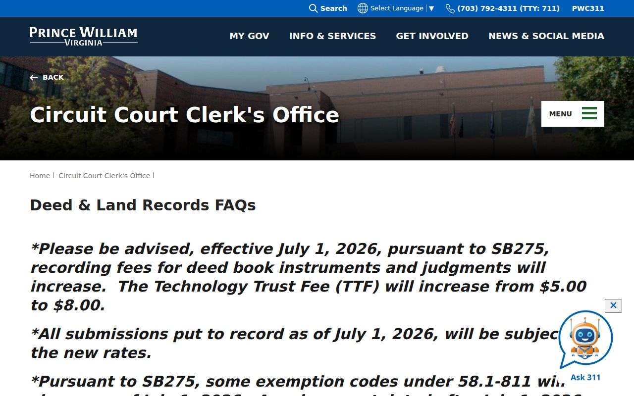 Linton Hall previous residents deed and land records guidance