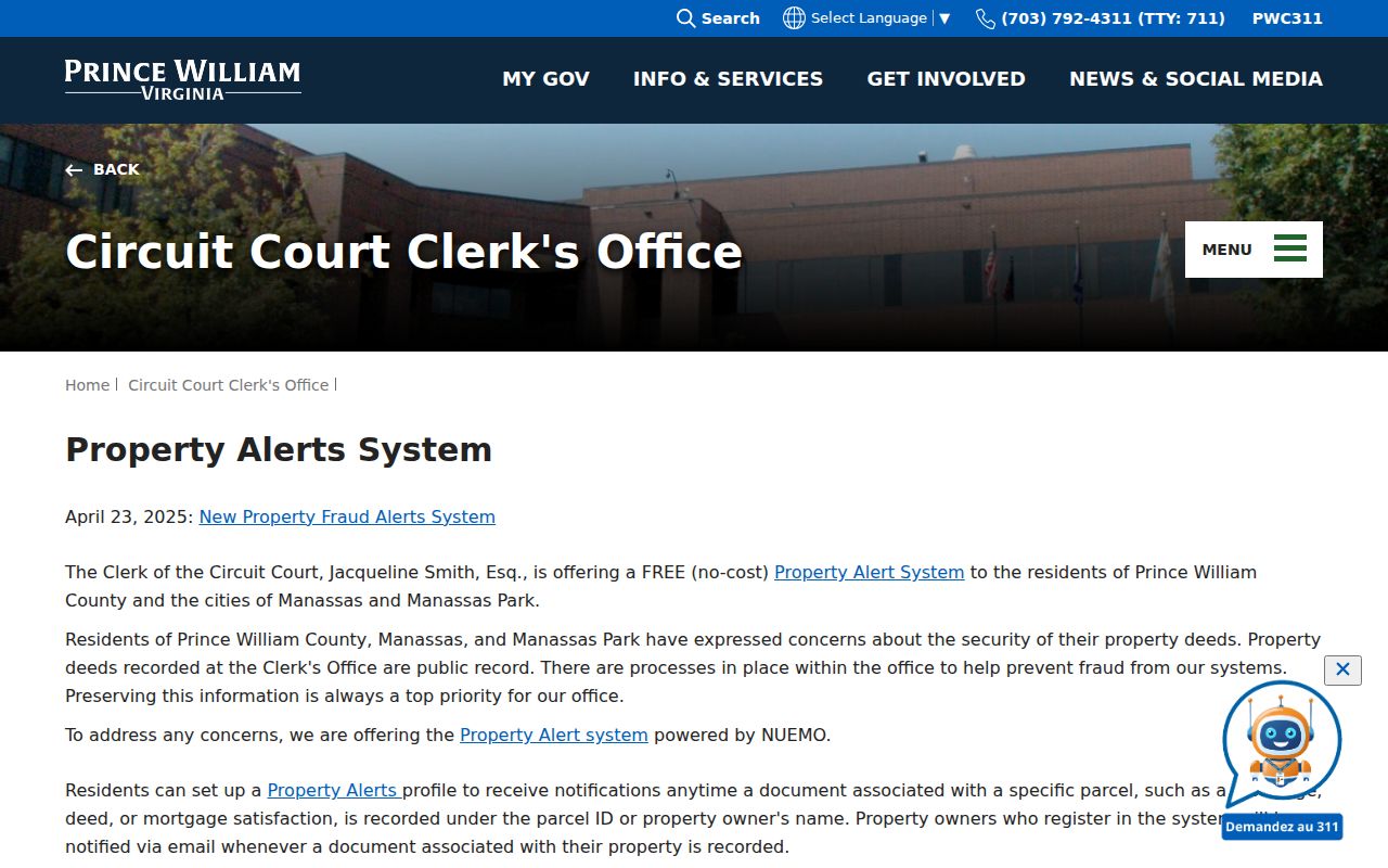 Linton Hall previous residents Property Alerts system