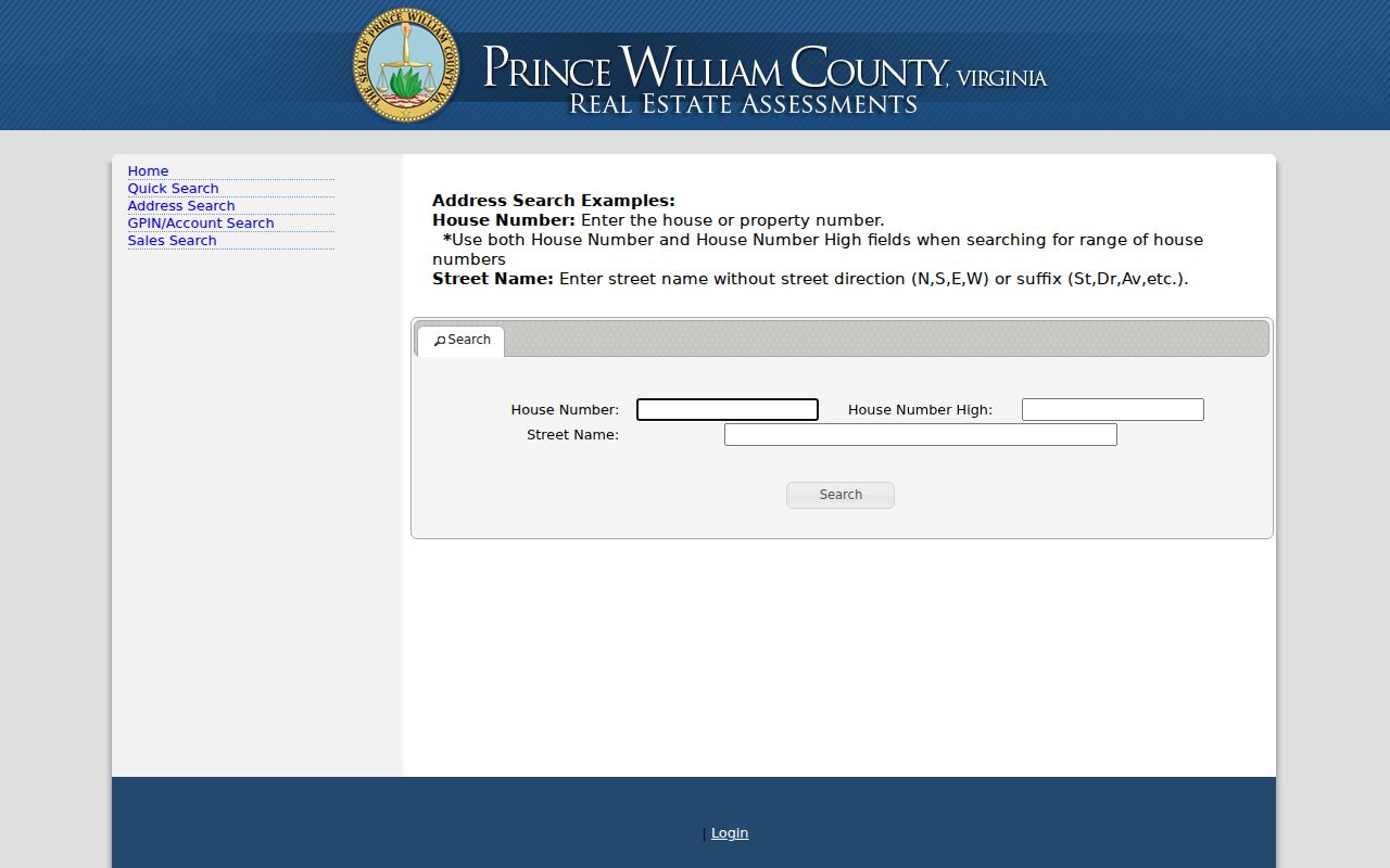 Linton Hall street directory assessor address search fields