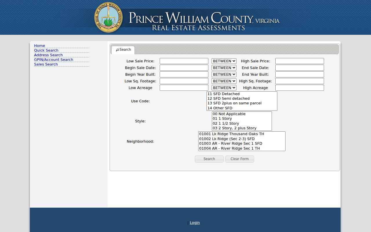 Linton Hall street directory property sales search filters