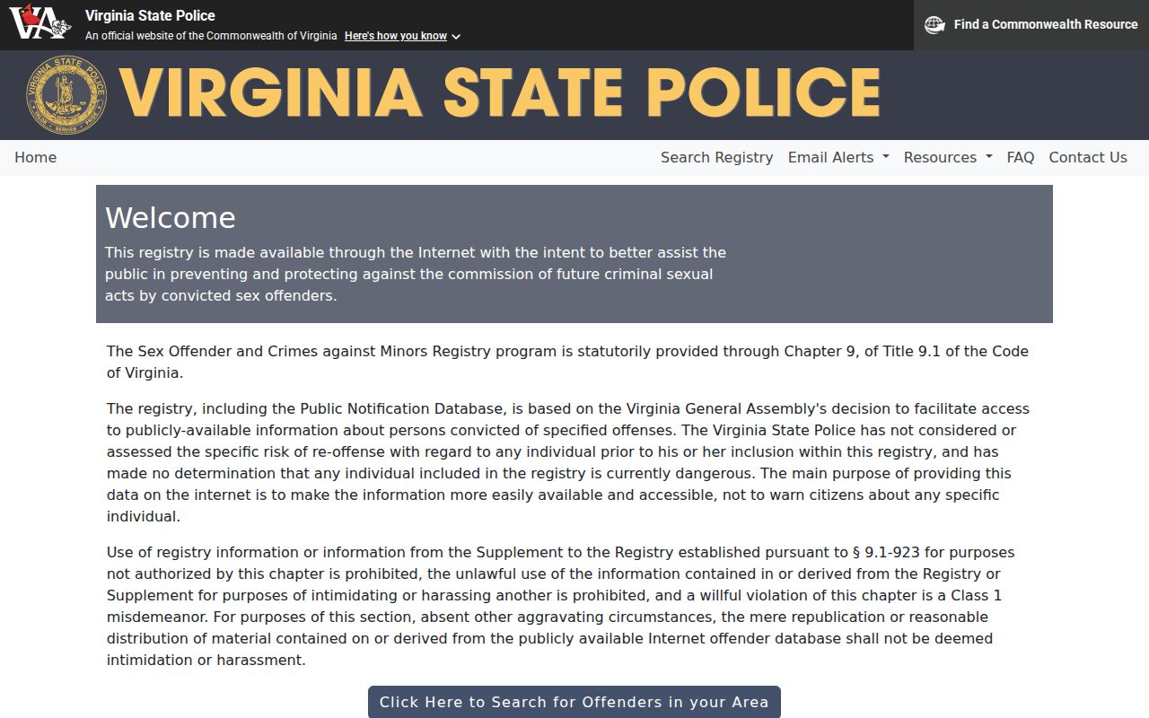 Linton Hall ZIP code directory Virginia safety registry ZIP search